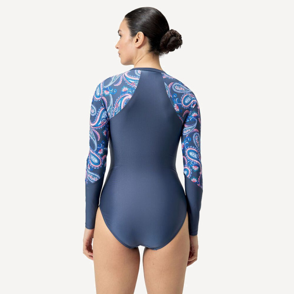 Купальник Speedo Long Sleeve Printed Panel (Женский; 42 (54); синий/мультиколор)